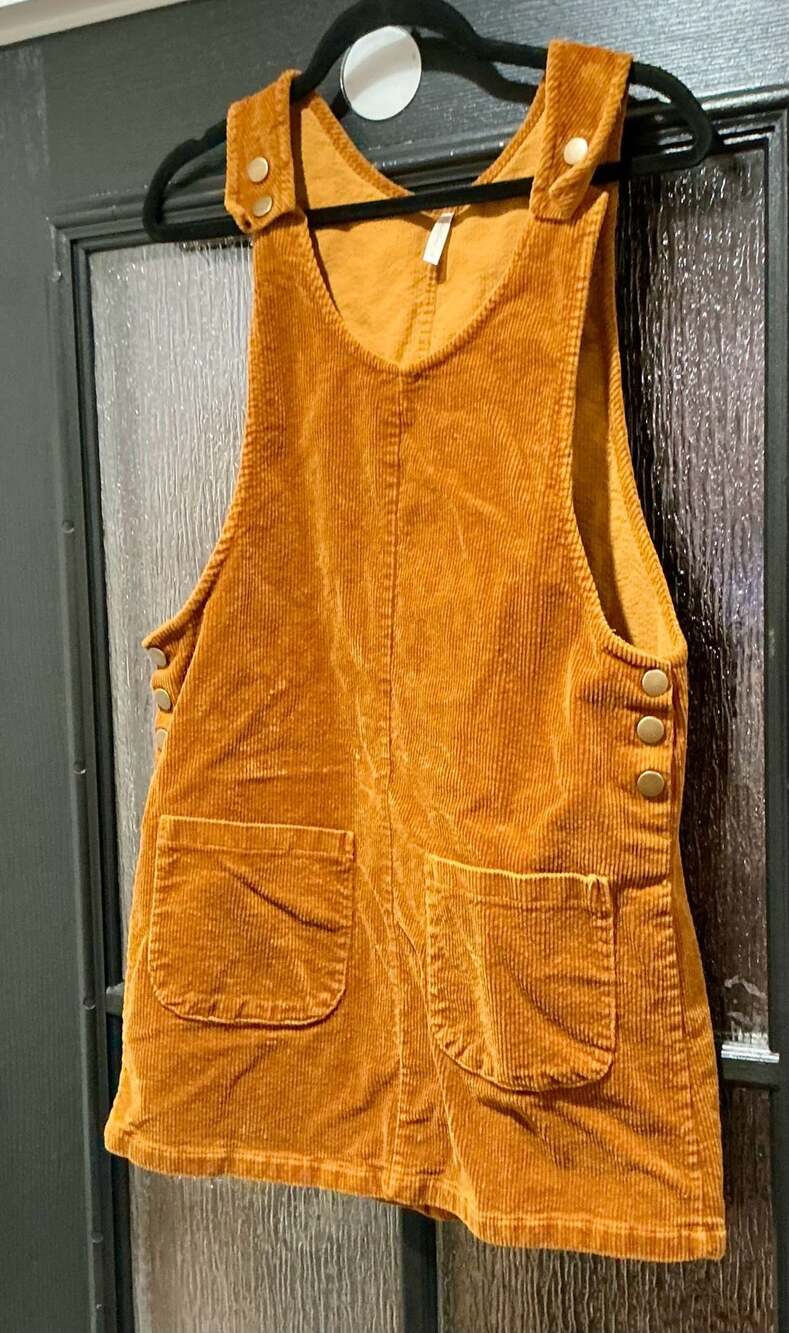 Rylee + Cru Corduroy Pinafore Dress Size S Mustard Yellow
